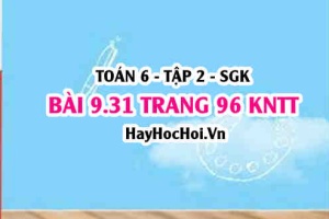 Bài 9.31 trang 96 Toán 6 Tập 2 Kết nối tri thức